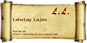 Lehotay Lajos névjegykártya